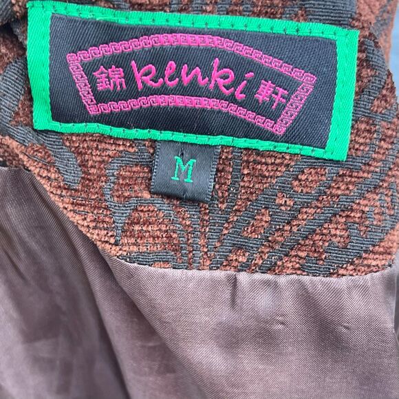 Vintage Brocade jacket Size medium Long line Y2k Asian details - Picture 6 of 6